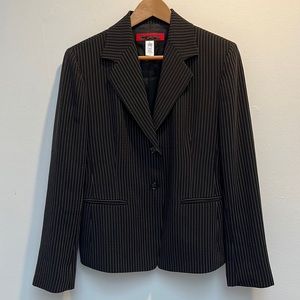 Black Anne Klein Blazer with White and Red Stiching